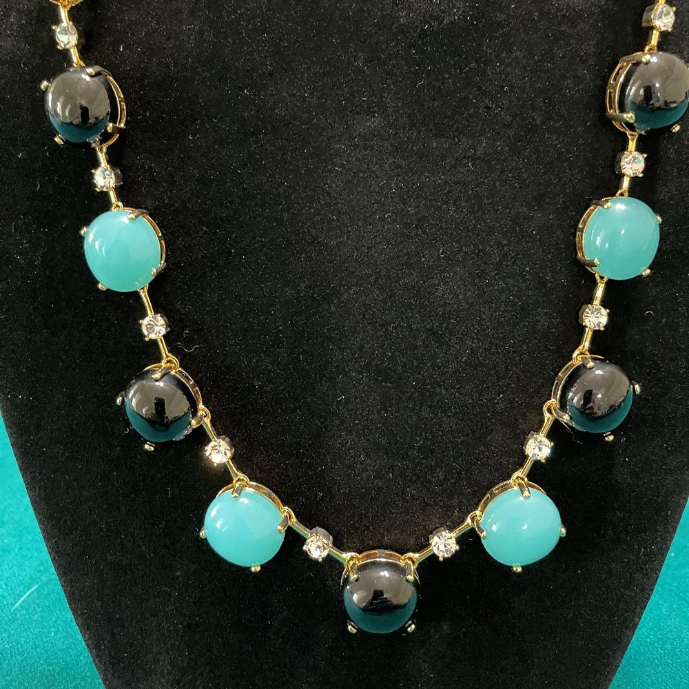 Black and Aqua Stone Necklace